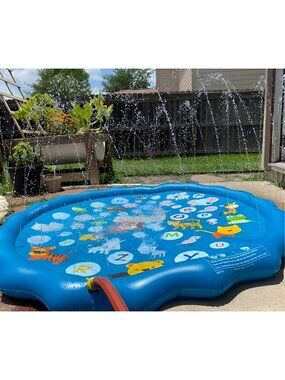 3-in-1 Splash Pad, Sprinkler for Kids and Baby Pool for Learning